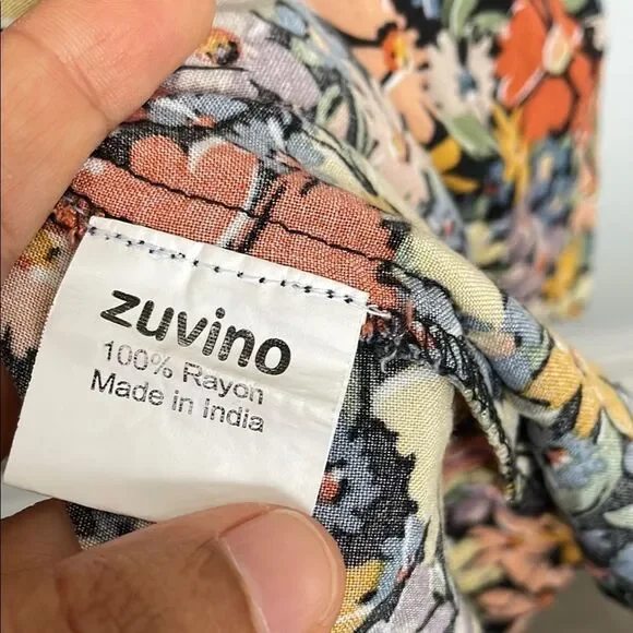 Floral Multicolor Fall Nursing Maxi Dress size S - Picture 4 of 8